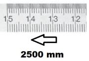 HORIZONTAL FLEXIBLE RULE CLASS II RIGHT TO LEFT 2500 MM SECTION 18x0,5 MM<BR>REF : RGH96-D22M5C050